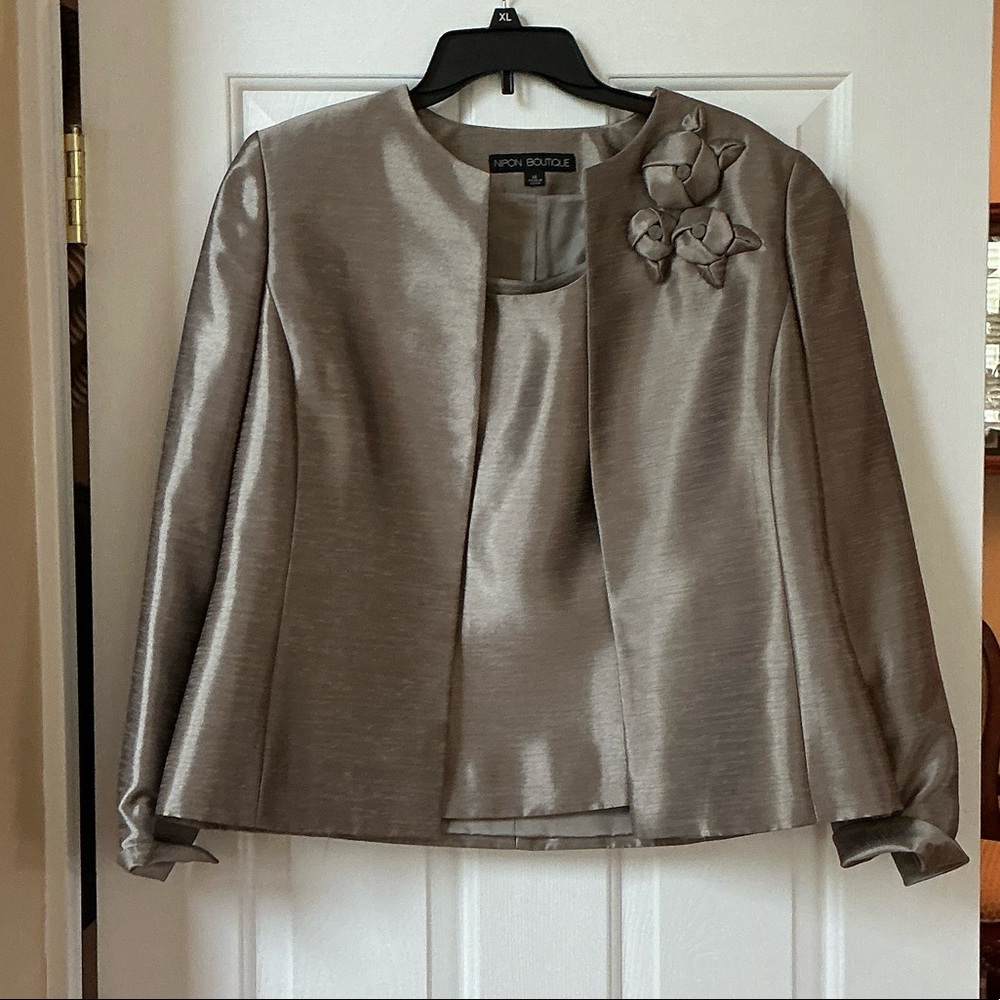 Women's Metallic Taupe Evening Jacket